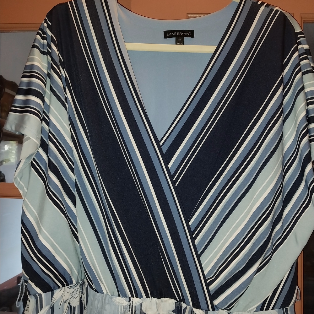 Lane Bryant Striped V-Neck Dress